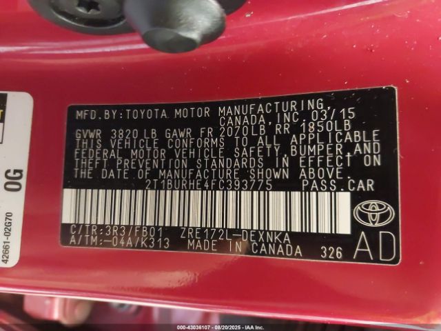 Toyota Corolla Le Image 2